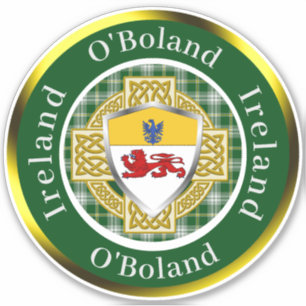Sticker Bouclier O'Boland & Croix celtique Personnalisé