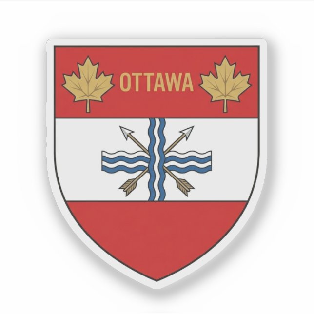 Sticker Bouclier souvenir d'Ottawa, Canada (Devant)