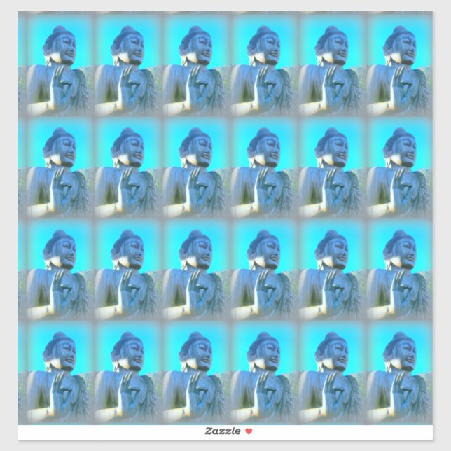 Sticker bouddha bleu (Feuille)