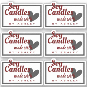 Sticker Bougies Élegantes en Soja de Couleur Rouge Foncé G