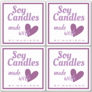 Sticker Bougies élégantes violettes et blanches faites ave