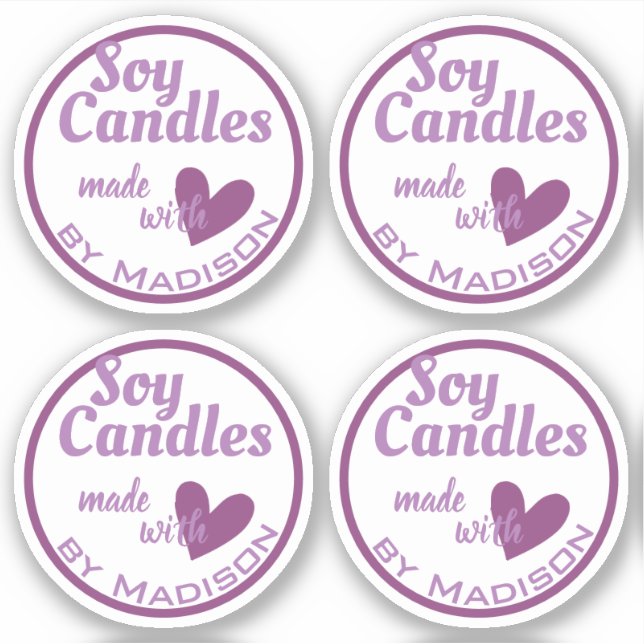 Sticker Bougies Élégantes Violettes et Blanches Faîtes ave (Devant)