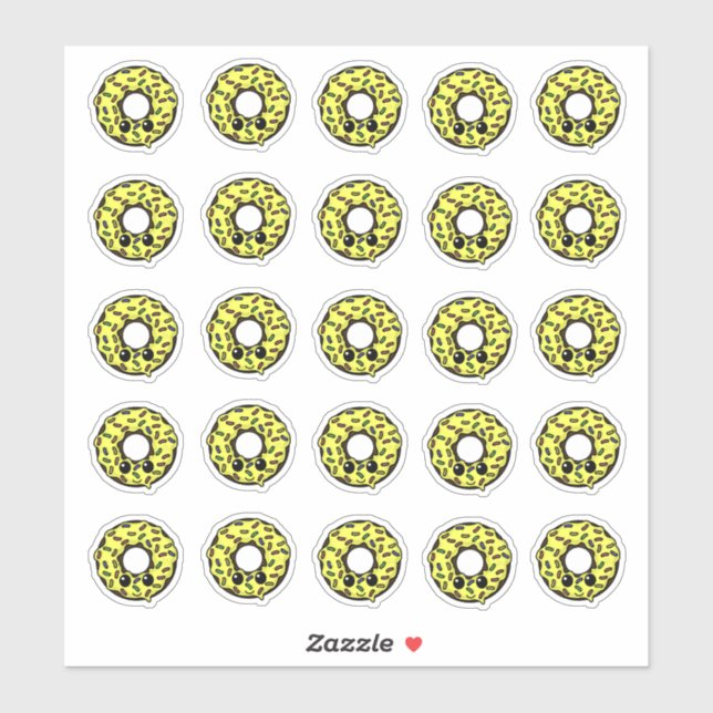 Sticker Bouillie de chocolat avec givre jaune et arrosage (Feuille)