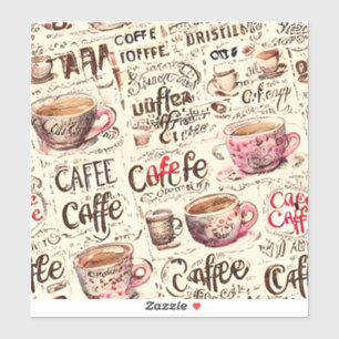 Sticker Boulangerie de café affaires café motif autocollan