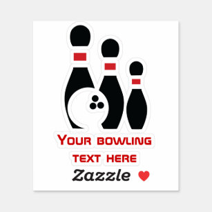 Sticker Boule de bowling et goupilles rouges et coutume