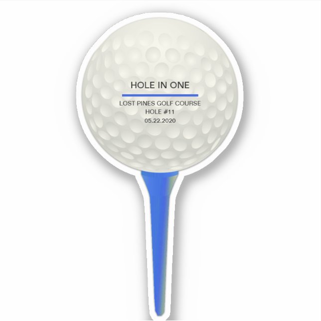 Sticker Boule de golf personnalisée sur Blue Tee (Devant)
