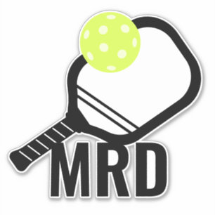 Sticker Boule de Pickleball + Initiales Monogrammes de Pad