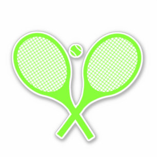 Sticker Boule de tennis vert néon fluorescent