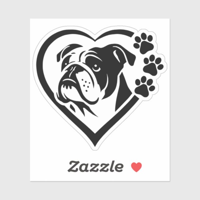Sticker Bouledogue (Feuille)