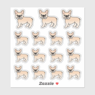 Sticker Bouledogue français crème chiens de dessin animé m