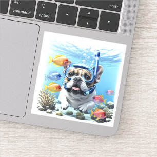Sticker Bouledogue français en vacances French Bulldog