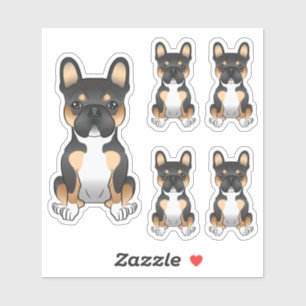 Sticker Bouledogue français tricolore noir / Frenchie Chie