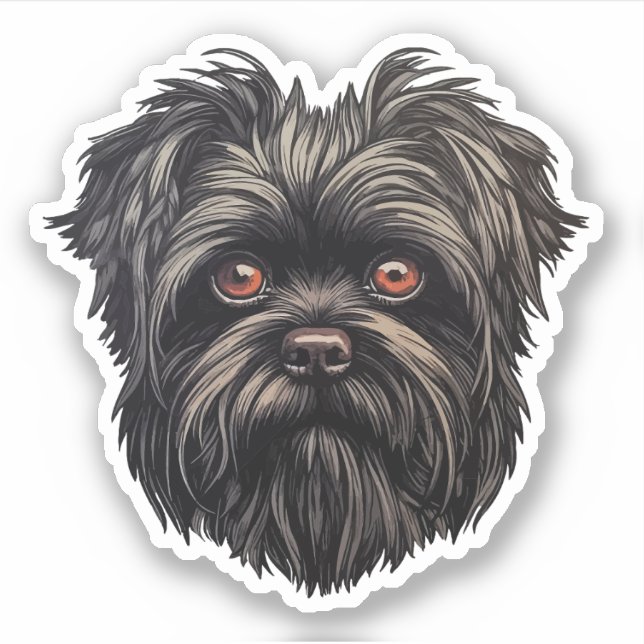 Sticker Bouledogue singe Affenpinscher Terrier (Devant)