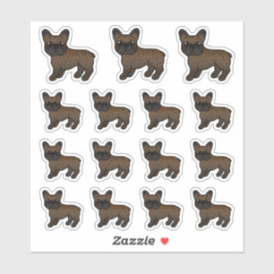 Sticker Bouledogues français brindle dessins animés mignon