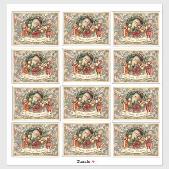 Sticker Boules de Noël victoriennes vintage (Feuille)