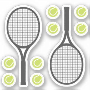 Sticker Boules de tennis et raquettes de tennis
