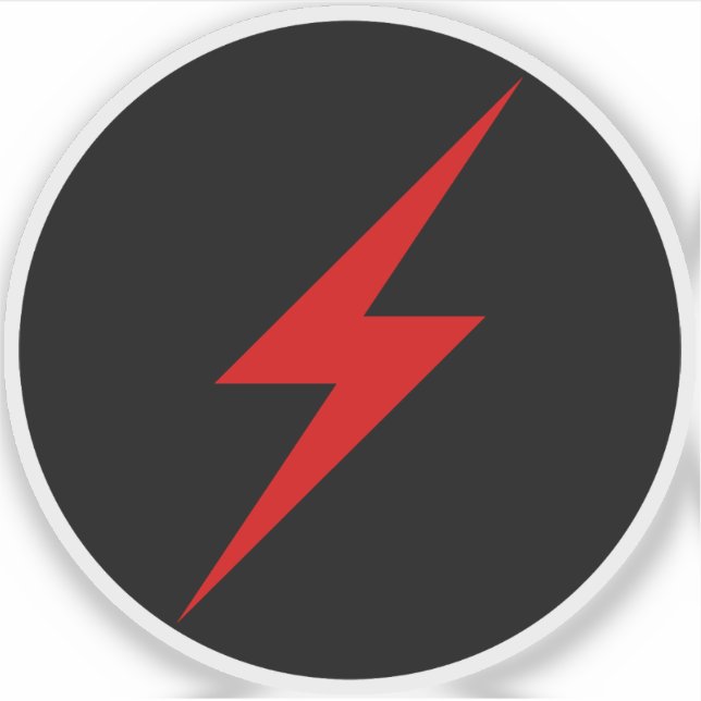 Sticker Boulon rouge de foudre de l'anarchie (sur noir) (Devant)