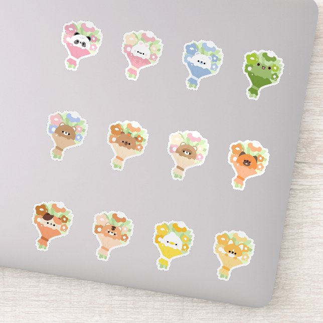 Sticker Bouquet de fleurs animales (Détail)
