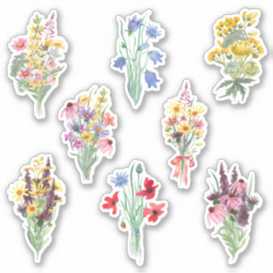 Sticker Bouquet de fleurs d'aquarelle Jardin Thème