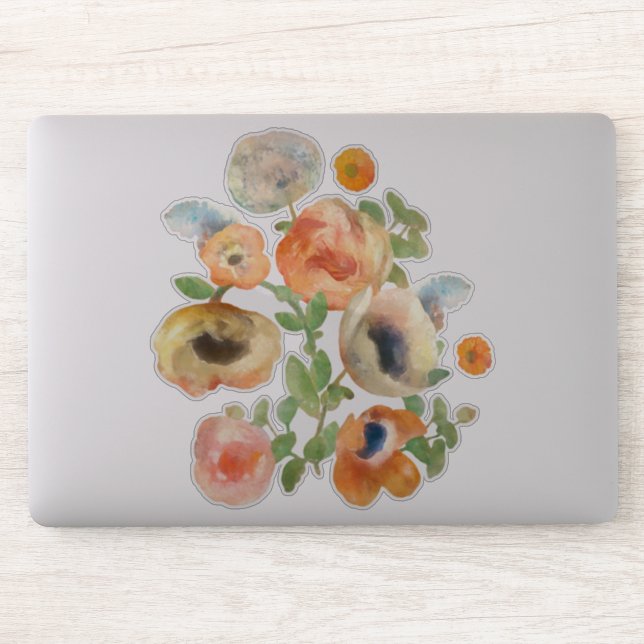 Sticker Bouquet de fleurs de printemps orange (Ordinateur)