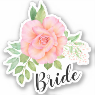 Sticker Bouquet de fleurs rose vert Rose
