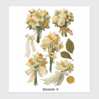 Sticker Bouquet de jonquilles Mariage de printemps Découpe