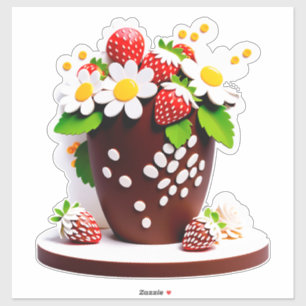 Sticker Bouquet de vase en chocolat élégant avec des frais