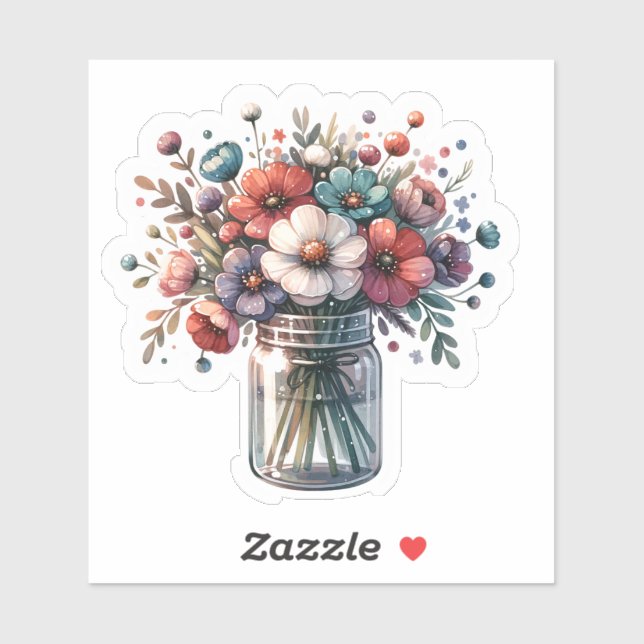 Sticker Bouquet floral Conception d'autocollant (Feuille)