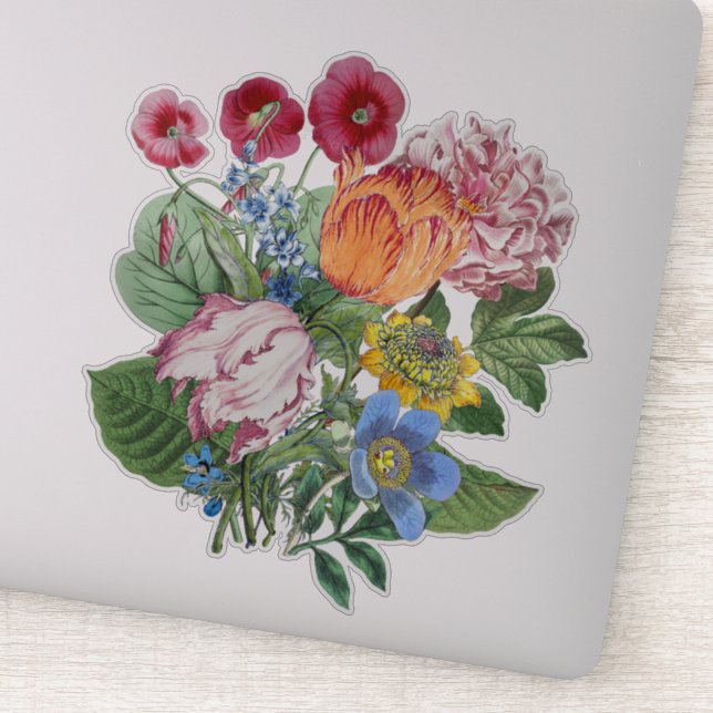 Sticker Bouquet Tulips Peony Flowers (Détail)