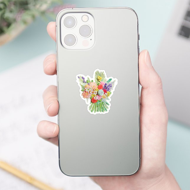Sticker Bouquet Vert Pour Les Amateurs De Fleurs (Téléphone)