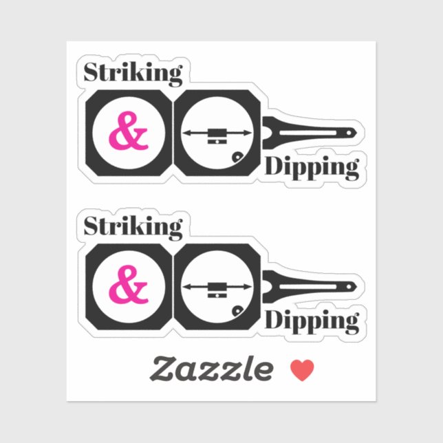 Sticker Boussole de géologue pour le pendage et la directi (Feuille)