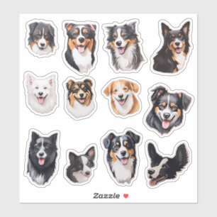 Sticker Bouteille de chien d'aquarelle