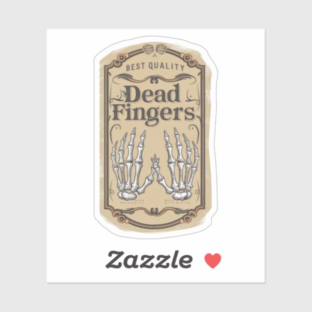 Sticker Bouteille de doigts morts de la meilleure qualité  (Feuille)