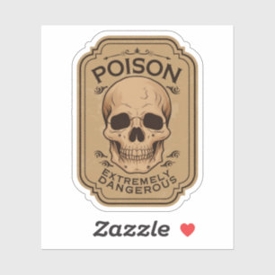 Sticker Bouteille de poison extrêmement dangereux Hallowee