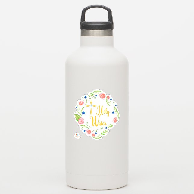 Sticker Bouteille d'eau florale (Gourde)