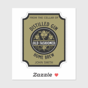 Sticker Bouteille Gin Personnalisée