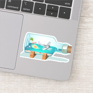 Sticker Bouteille souvenir de dessin