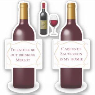Sticker Bouteilles de vin