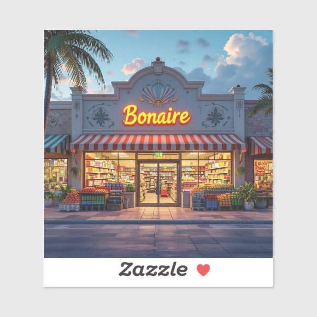 Sticker Boutique Bonaire (Feuille)