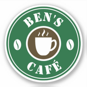 Sticker Boutique de café personnalisé logo commercial stic