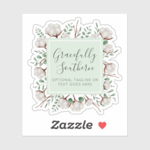 Sticker Boutique Rustic Southern Cotton Boll Flowers Logo