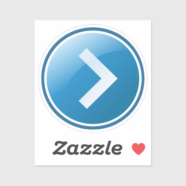 Sticker Bouton Flèche bleue - Droite (Feuille)