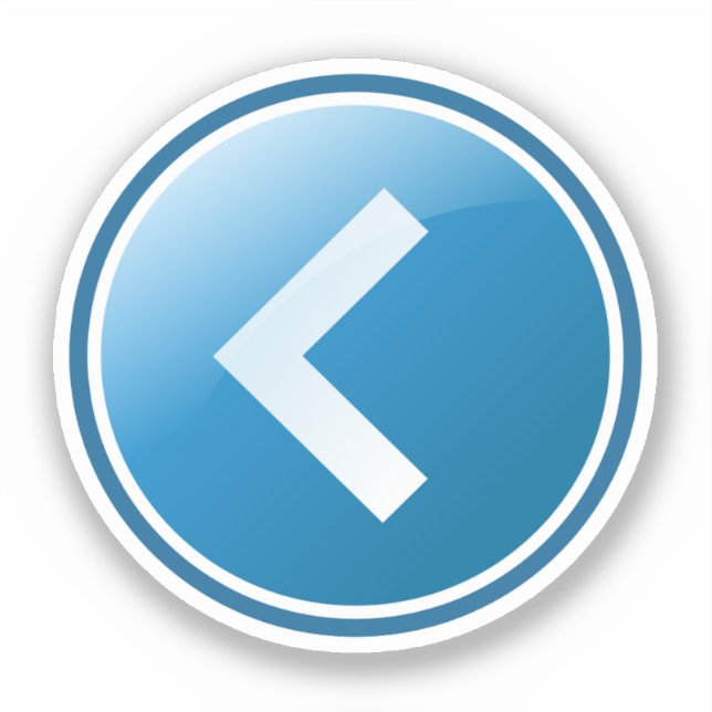 Sticker Bouton Flèche Bleue - Gauche (Recto)
