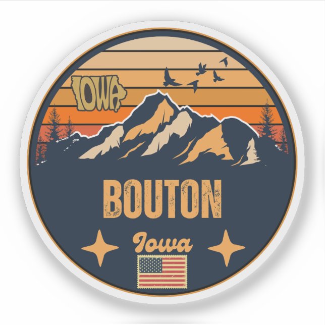 Sticker Bouton, Iowa, États-Unis (Devant)