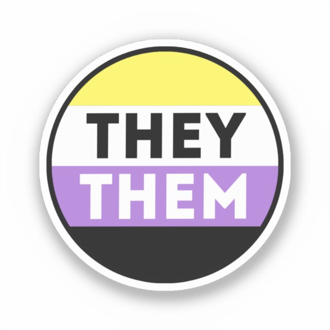 Sticker Bouton Pronoms Non Binaires - Ils Eux (Recto)