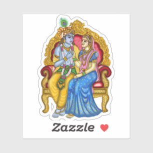 Sticker Bouton Radha Krishna