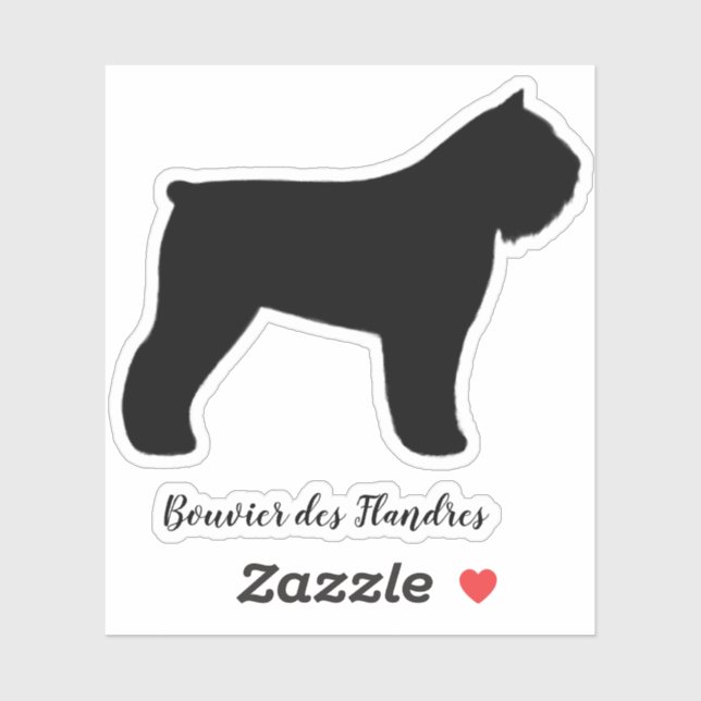Sticker Bouvier des Flandres Chien Silhouette Cool Canine (Feuille)