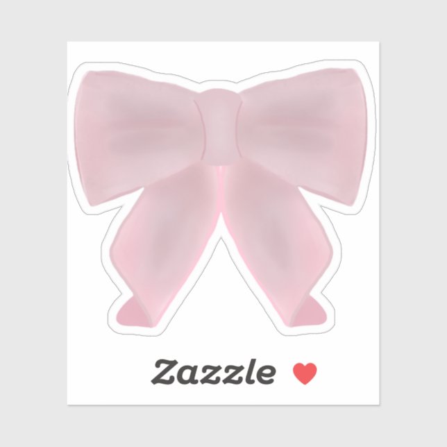 Sticker Bow mou rose (Feuille)