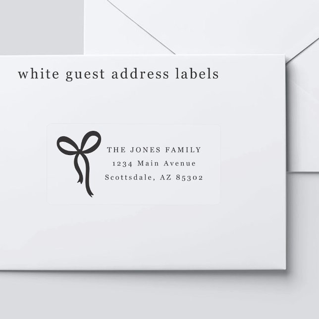 Sticker Bow Wedding Guest Address Labels (Créateur téléchargé)