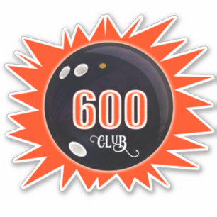 Sticker Bowling 600 Club, Bowling Ball avec Rouge, Vinyl